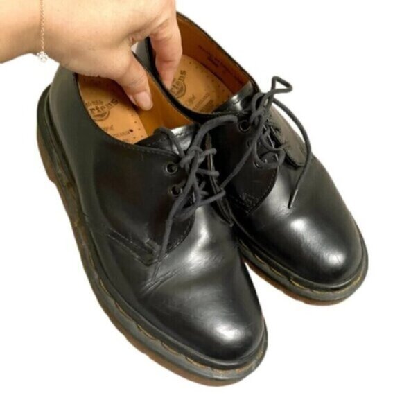 Vintage 90s Doc Martens Black 1461 MIE England Oxford - 2UK/5US - Picture 1 of 8